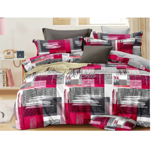 Луксозно спално бельо Поликотън - модел Нотика в червено 